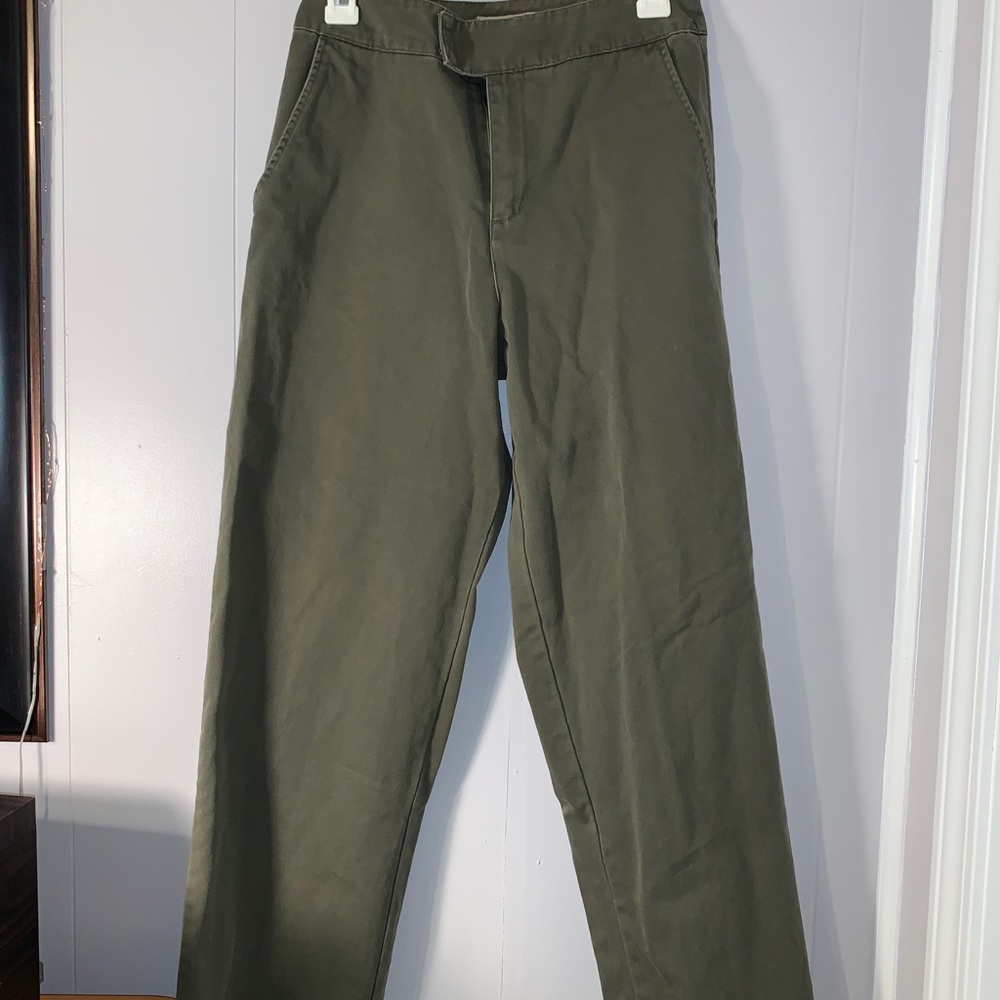 Army Green Straight Leg Pants